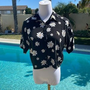 Daisy Flower Crop top Blouse | Size S